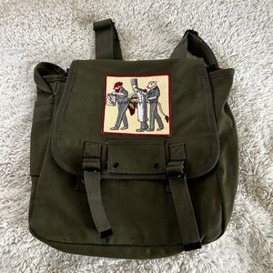Custom animal rights, green canvas, army style backpack!